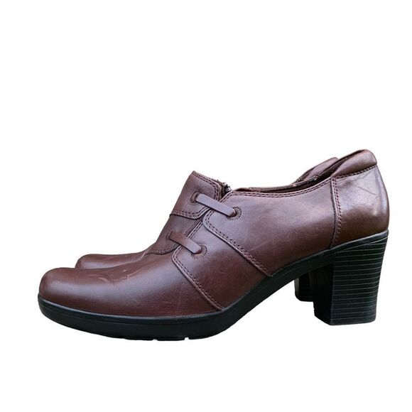 Clarks Bendables Brown Leather Slip on Shoes Women’s size 9 - Picture 4 of 9